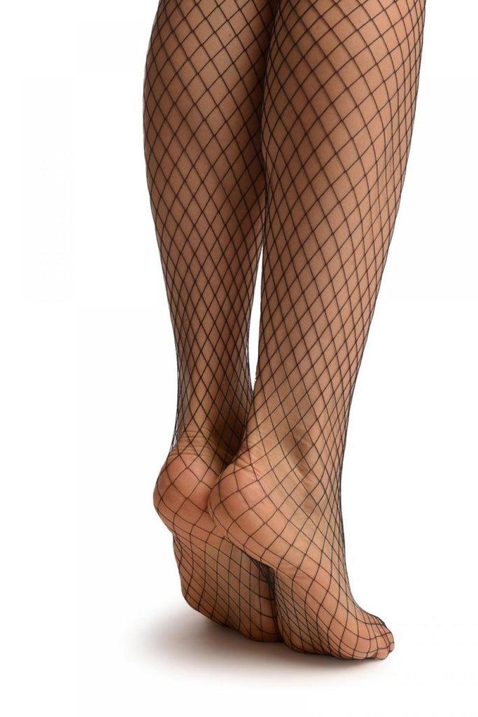 Liss Kiss Dark Blue Luxurious Large Mesh Fishnet Tights - Tights