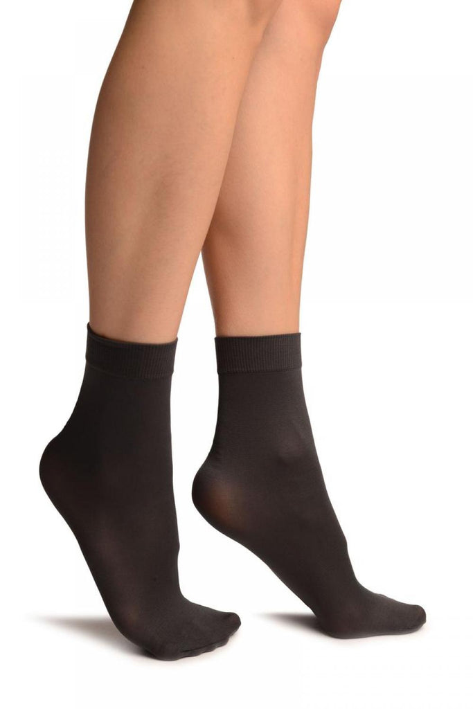 liss kiss Dark Grey Comfort Top Strong Ankle High Socks - Socks