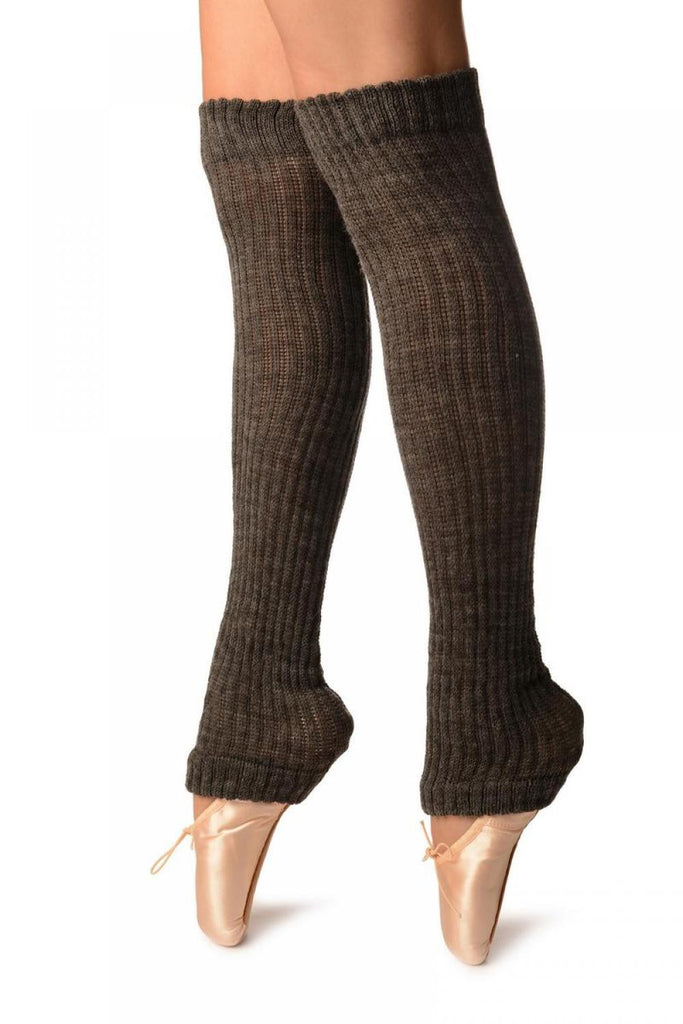 Liss Kiss Dark Grey Double Rib Stitch Dance/Ballet Leg Warmers - Leg Warmers
