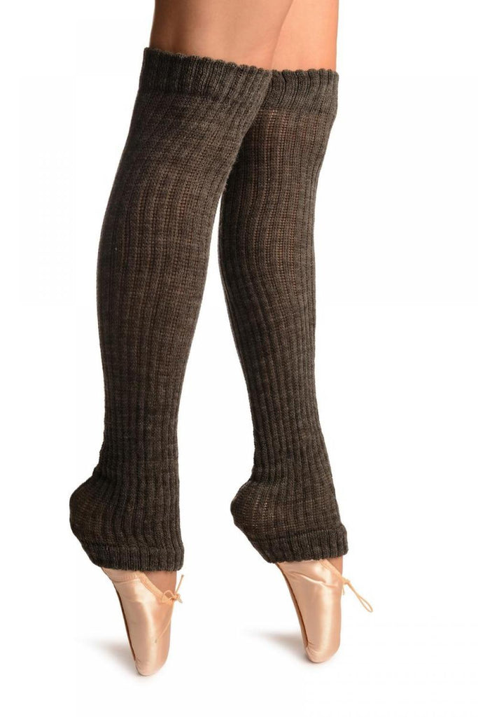 Liss Kiss Dark Grey Double Rib Stitch Dance/Ballet Leg Warmers - Leg Warmers