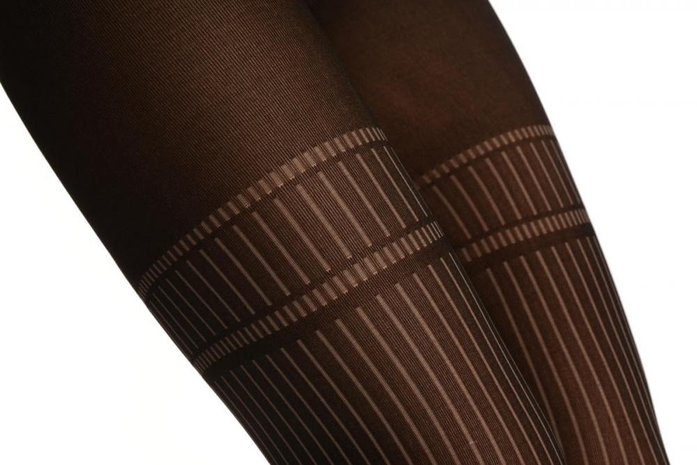 Liss Kiss Dark Grey Faux With Pinstripes Stockings - Tights
