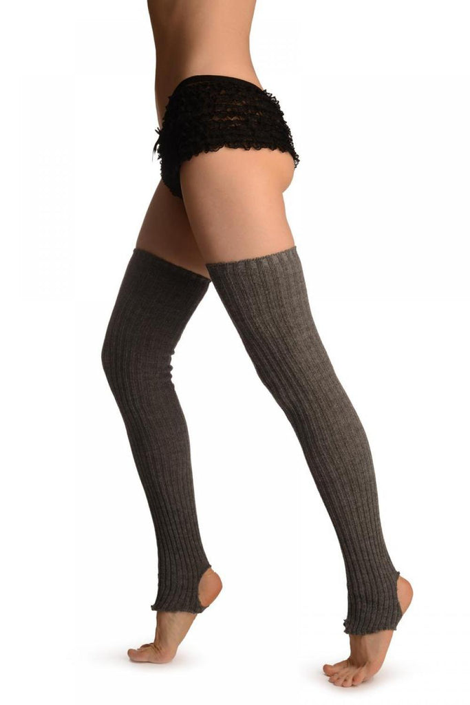 liss kiss Dark Grey Stirrup Dance/Ballet Leg Warmers - Leg Warmers