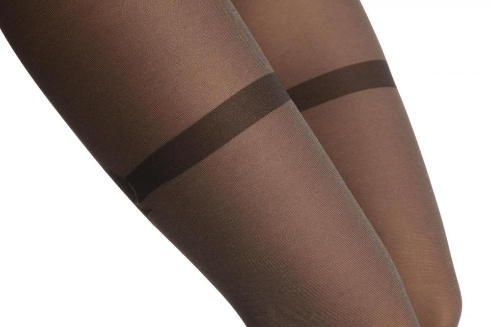 Liss Kiss Dark Grey With Wide Back Seam & Bows - Tights
