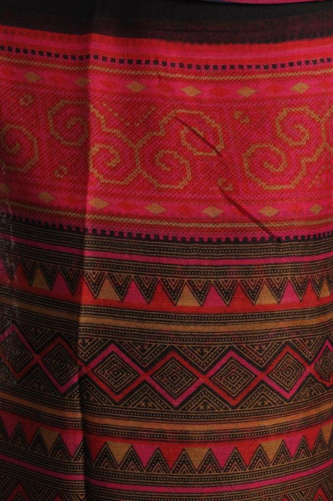 Liss Kiss Dark Pink Black & Blue Aztec Unisex Scarf & Beach Sarong - Scarf