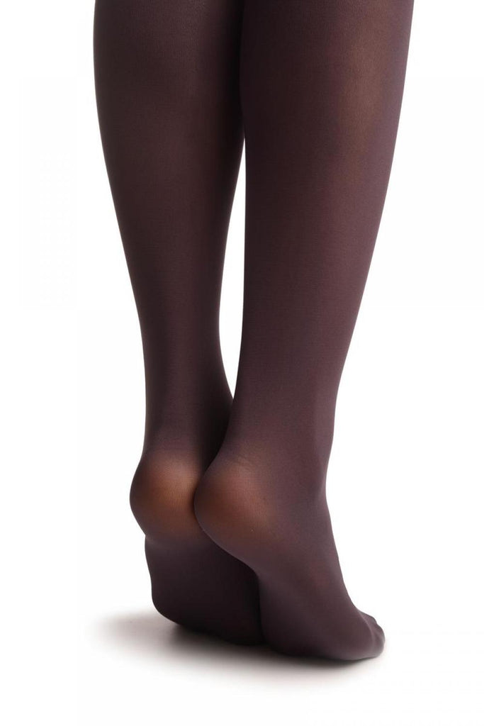 Liss Kiss Dark Plum With Matching Silicon Garter - Hold Ups