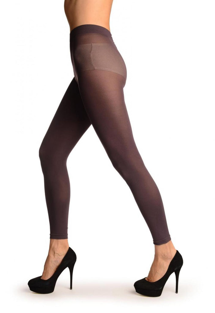 Liss Kiss Dark Purple 120 Denier (Winter) Footless Tights - Tights Footless