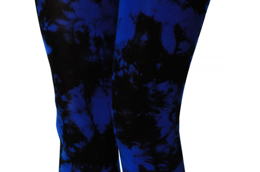 Liss Kiss Deep Blue Colour Splash (Tie Dye) Footless - Tights Footless