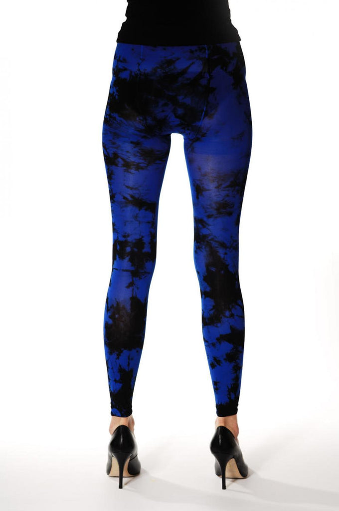 Liss Kiss Deep Blue Colour Splash (Tie Dye) Footless - Tights Footless