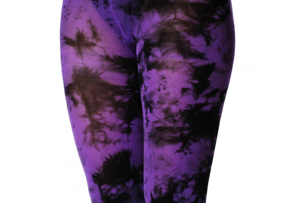 Liss Kiss Deep Purple Colour Splash (Tie Dye) Footless - Tights Footless