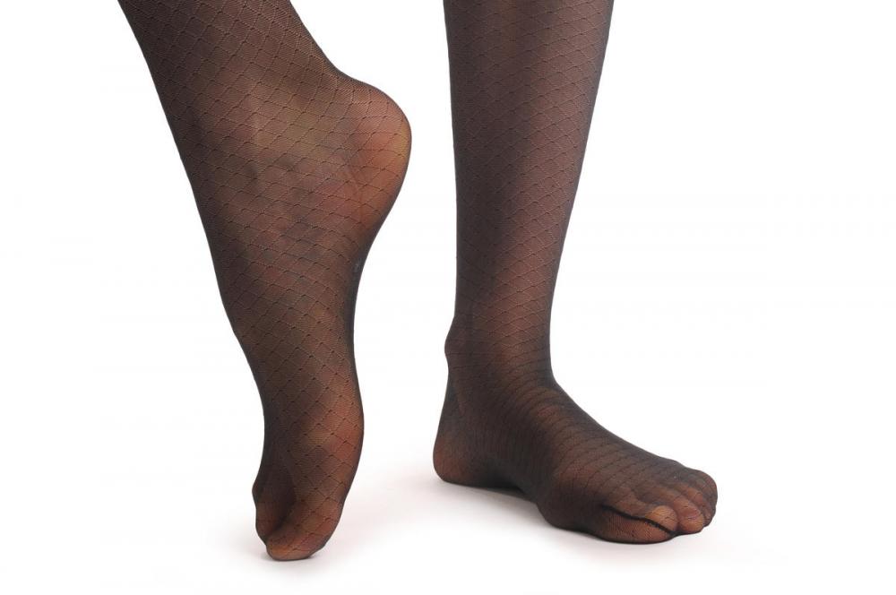 Liss Kiss Diamond Mesh With ZigZag Side Seam & Rombs - Tights