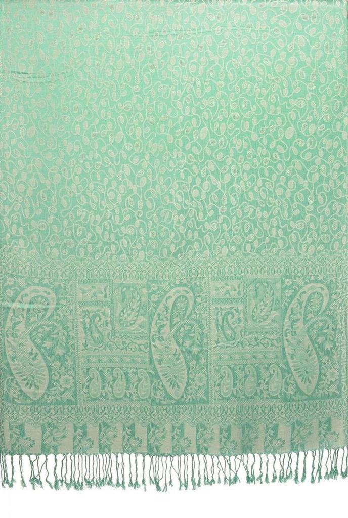 Liss Kiss Dots On Caledon Green Pashmina Feel With Tassels - Scarf