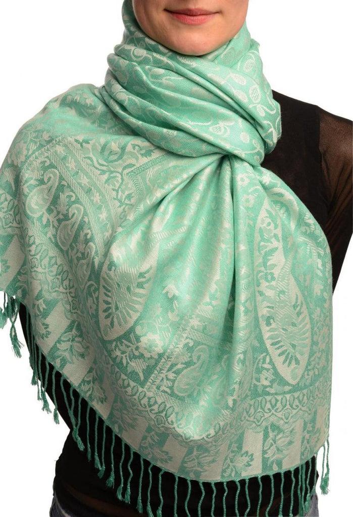 liss kiss Dots On Caledon Green Pashmina Feel With Tassels - Scarf