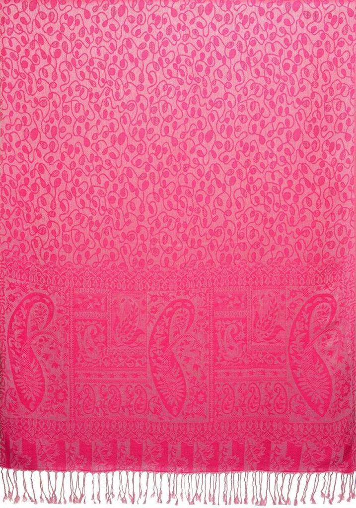 Liss Kiss Dots On Fuchsia Pink Pashmina Feel With Tassels - Scarf