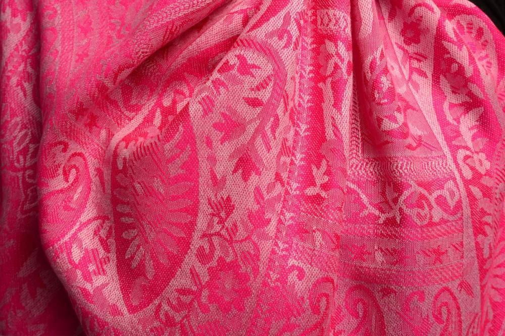 Liss Kiss Dots On Fuchsia Pink Pashmina Feel With Tassels - Scarf
