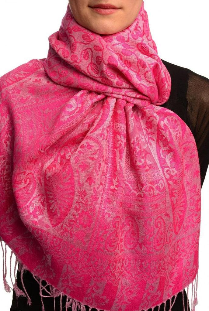 liss kiss Dots On Fuchsia Pink Pashmina Feel With Tassels - Scarf