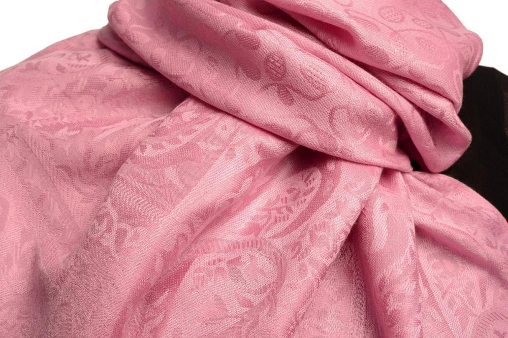 Liss Kiss Dots On Lavender Pink Pashmina Feel With Tassels - Scarf