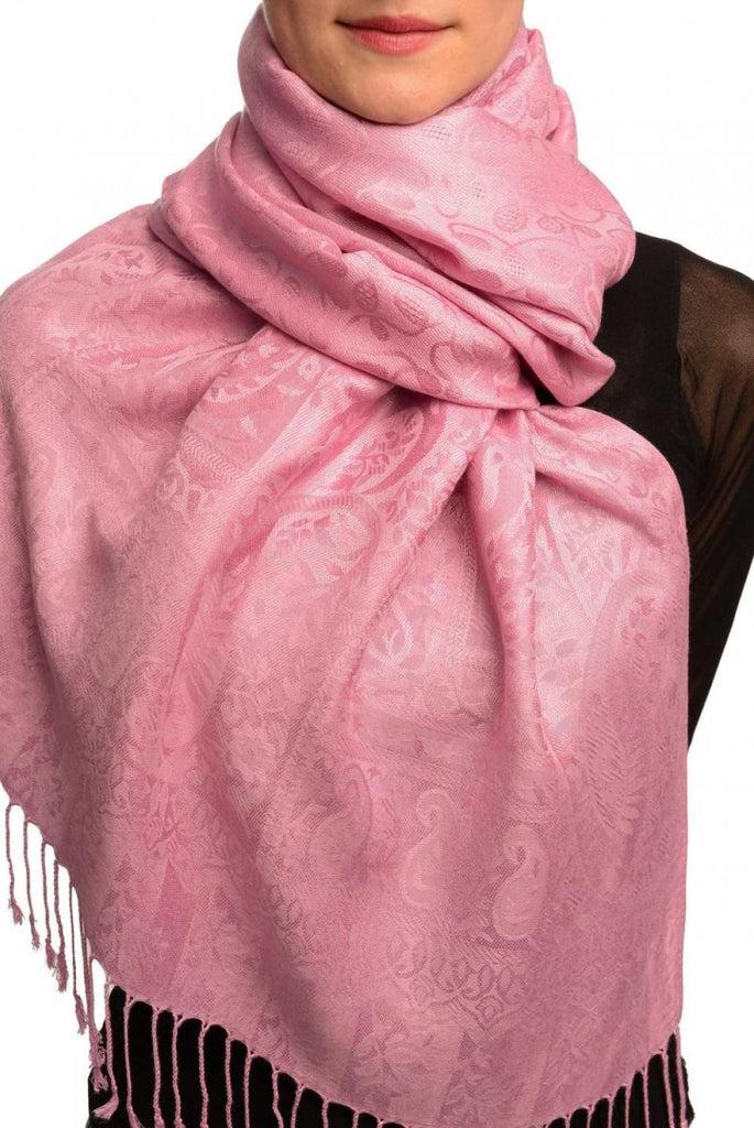 liss kiss Dots On Lavender Pink Pashmina Feel With Tassels - Scarf