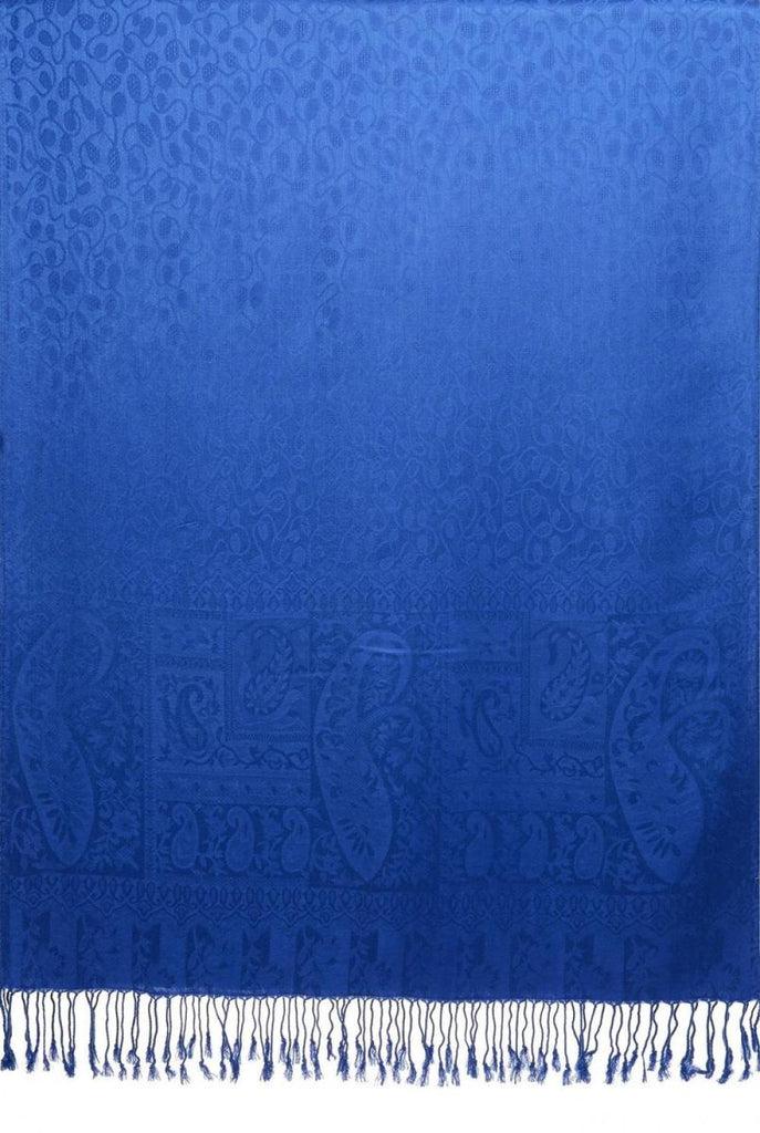 Liss Kiss Dots On Persian Blue Pashmina Feel With Tassels - Scarf
