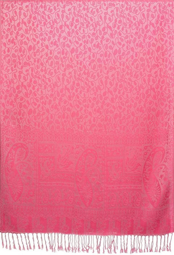 Liss Kiss Dots On Rose Pink Pashmina Feel With Tassels - Scarf