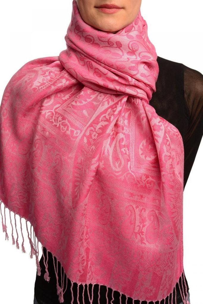 liss kiss Dots On Rose Pink Pashmina Feel With Tassels - Scarf