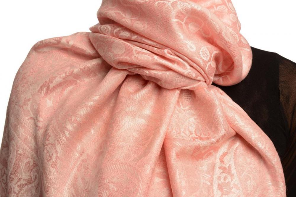 Liss Kiss Dots On Terracotta Pashmina Feel With Tassels - Scarf