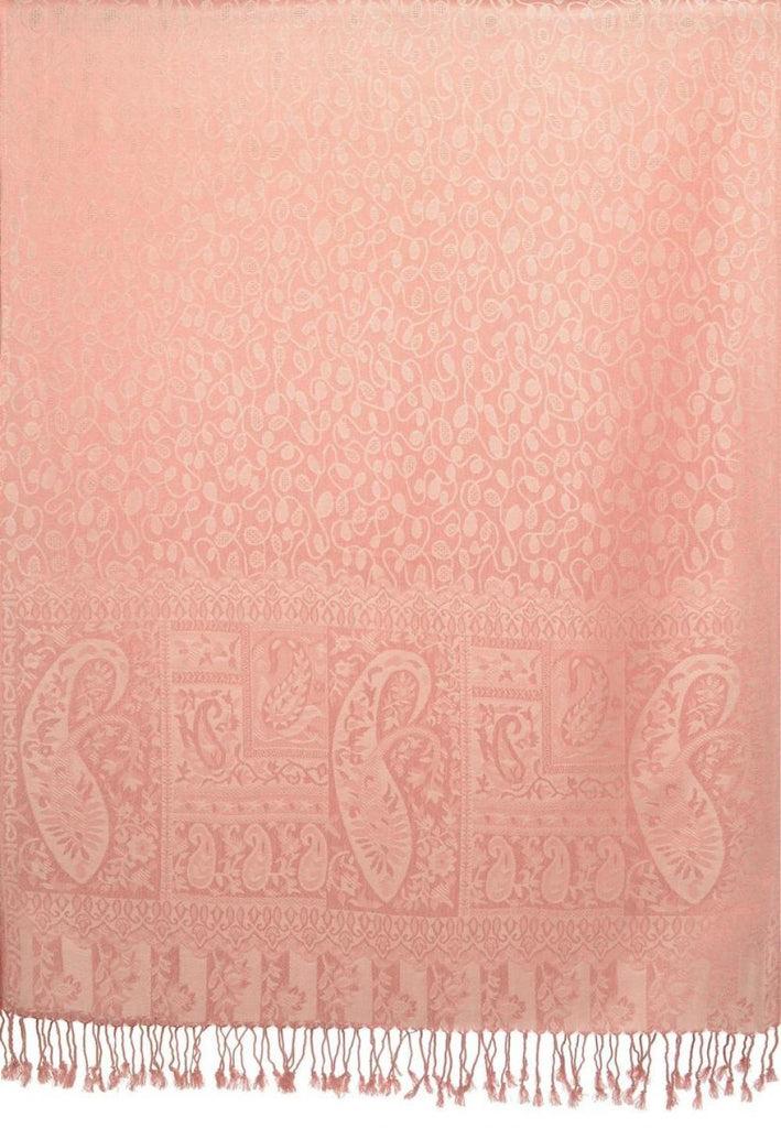 Liss Kiss Dots On Terracotta Pashmina Feel With Tassels - Scarf