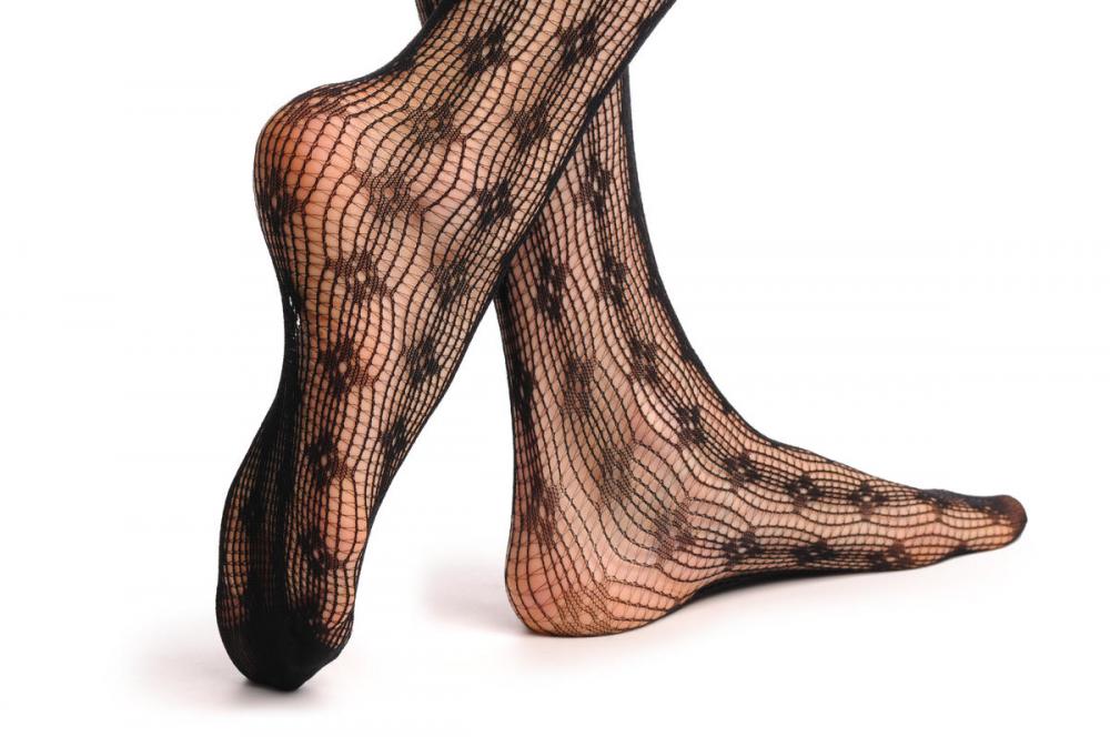 Liss Kiss Eight Lines Stripes With Black Rectangles Fishnet - Tights