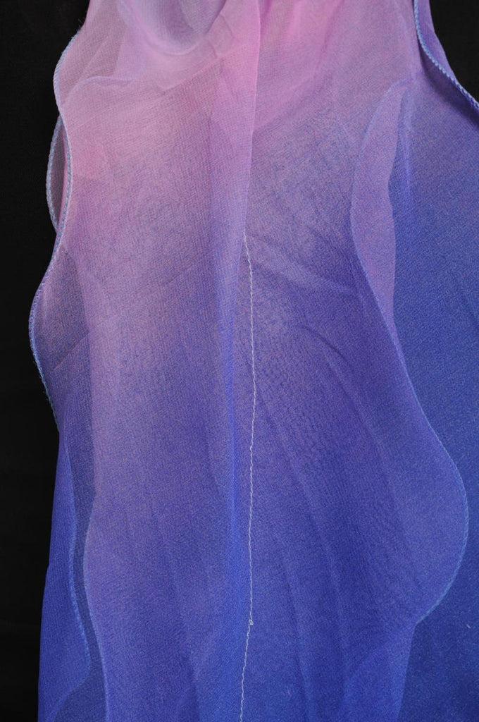 Liss Kiss Electric Blue Purple & Blue Double Layered Chiffon Ombre - Scarf