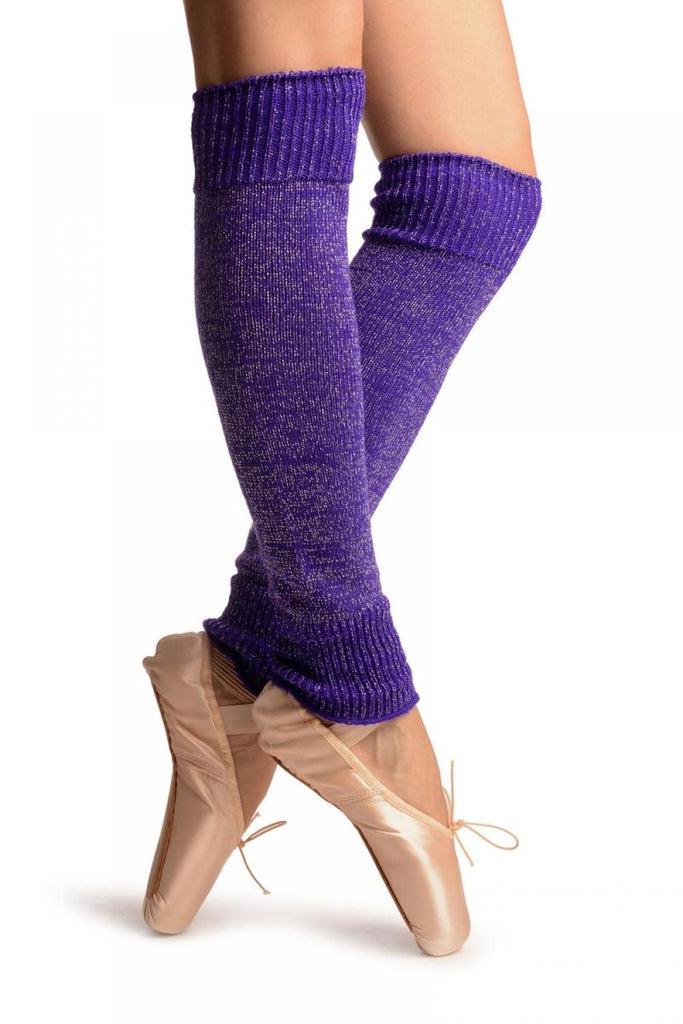 liss kiss Electric Indigo With Silver Lurex Dance/Ballet Leg Warmers - Leg Warmers