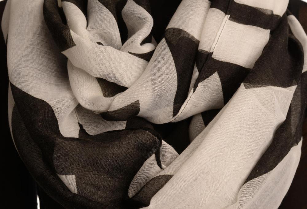 Liss Kiss Extra Large Black Geometrical Pattern Mix Snood Scarf - Snood