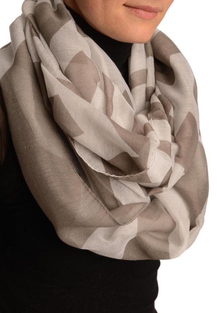 Liss Kiss Extra Large Grey Geometrical Pattern Mix Snood Scarf - Snood