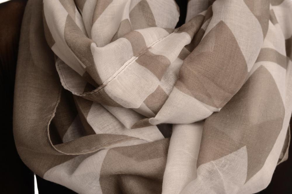 Liss Kiss Extra Large Grey Geometrical Pattern Mix Snood Scarf - Snood