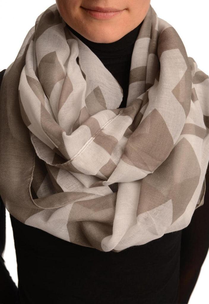 liss kiss Extra Large Grey Geometrical Pattern Mix Snood Scarf - Snood