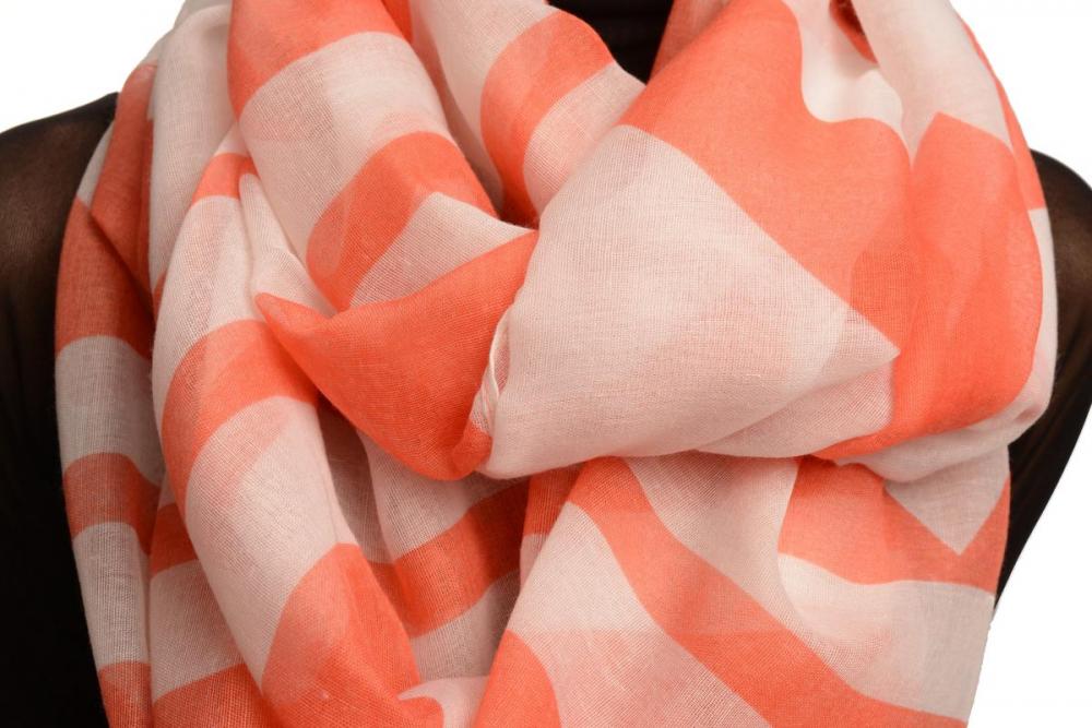 Liss Kiss Extra Large Red Geometrical Pattern Mix Snood Scarf - Snood