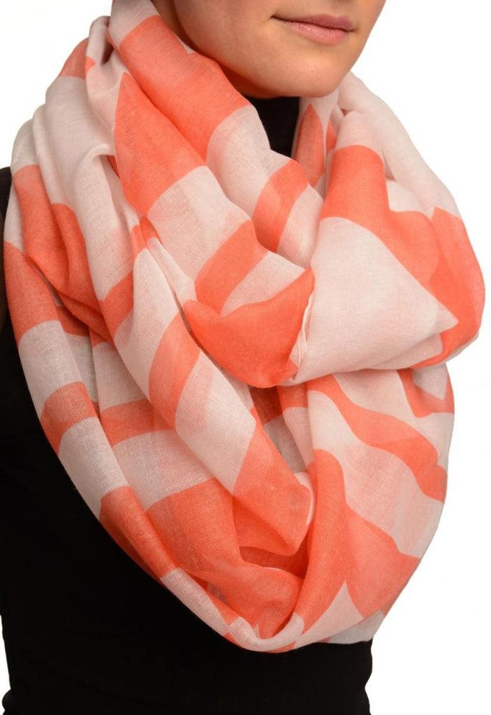 Liss Kiss Extra Large Red Geometrical Pattern Mix Snood Scarf - Snood