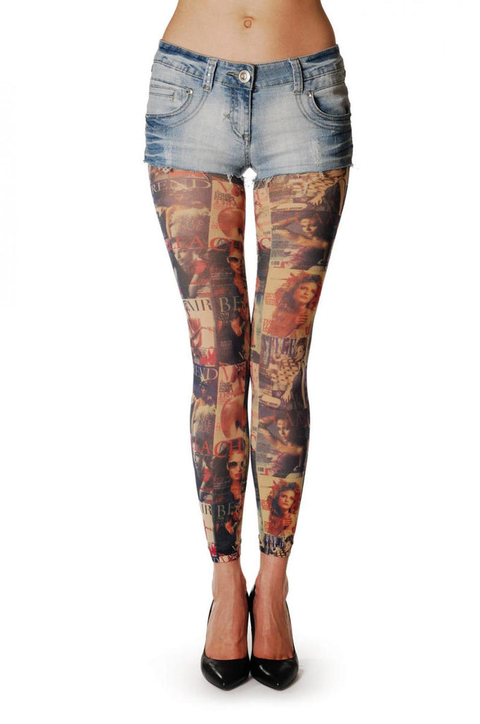 liss kiss Fashion Magazine Vintage Footless - Tights Footless