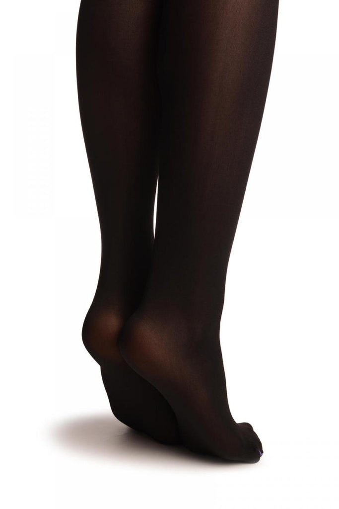 Liss Kiss Faux Black Cat Stockings With Purple Top - Tights