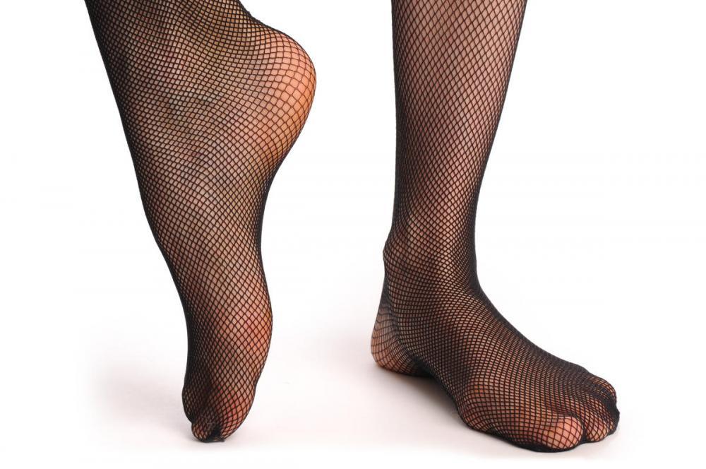 Liss Kiss Fishnet With Opaque Back Seam & Lace Silicon Garter - Hold Ups