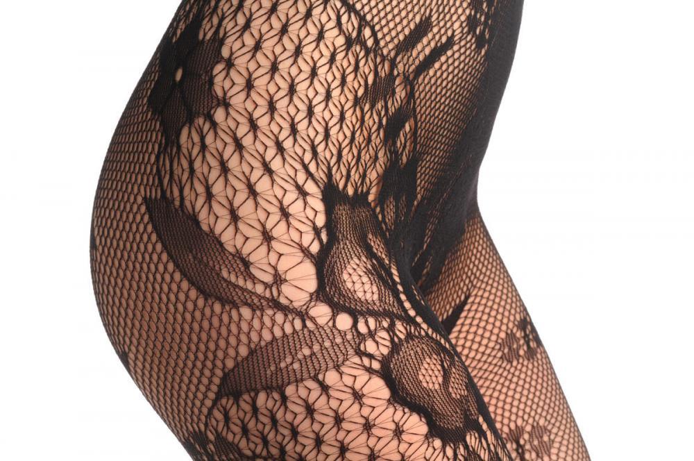 Liss Kiss Floral Lace Bodystocking With Straps - Bodystocking