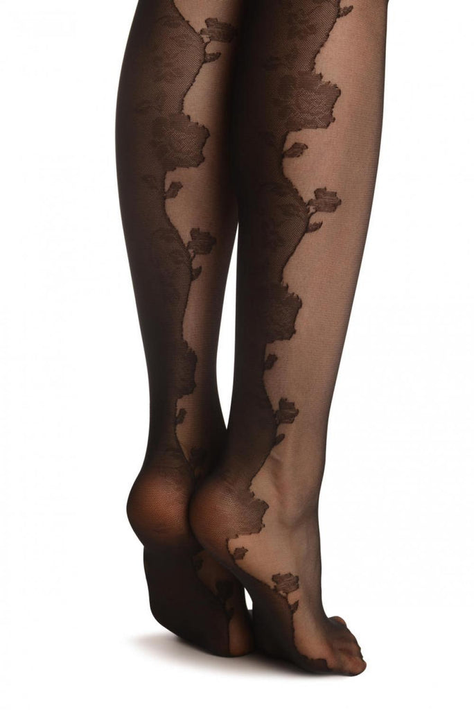 Liss Kiss Flowers At The Back With Faux Garter - Tights