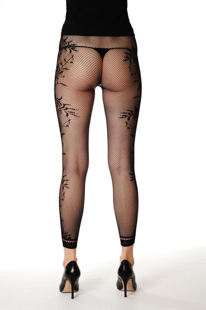 Liss Kiss Flowers On The Side Footless - Tights Footless