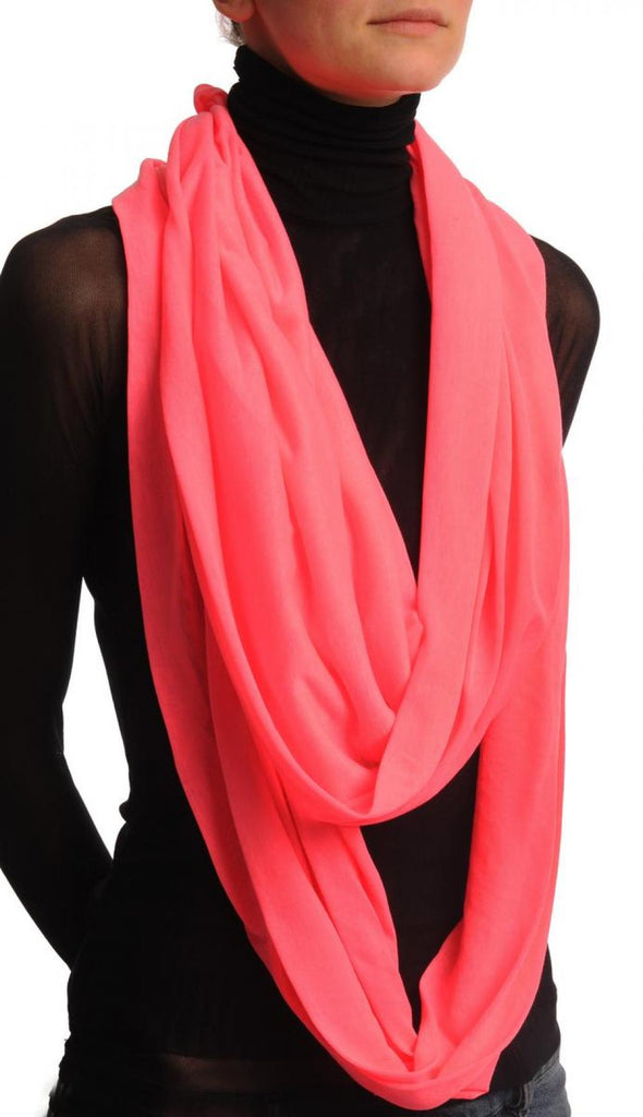 Liss Kiss Fluorescent Light Pink Two Or Three Loops Snood - Scarf