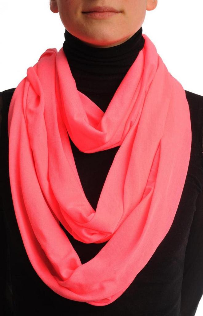 Liss Kiss Fluorescent Light Pink Two Or Three Loops Snood - Scarf
