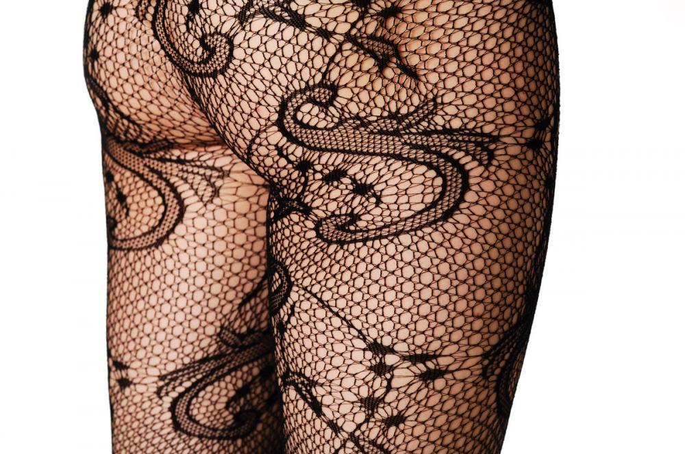 Liss Kiss Gladiolus Flowers Footless - Tights Footless