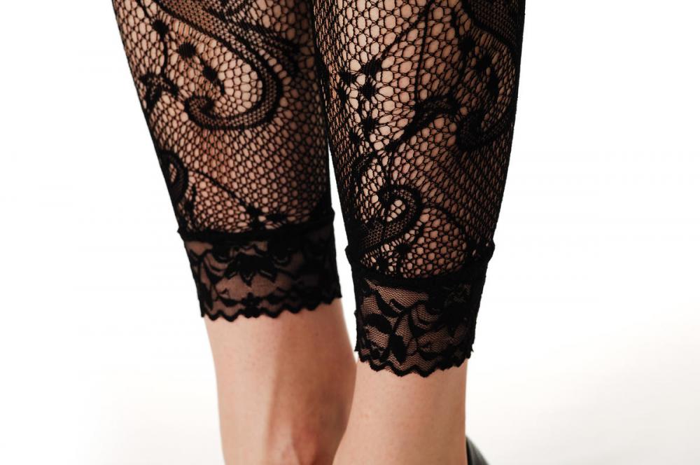 Liss Kiss Gladiolus Flowers Footless - Tights Footless