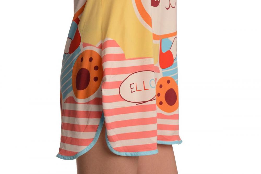 Liss Kiss Good Luck Bear On Sky Blue Lightweight Dress - Dress