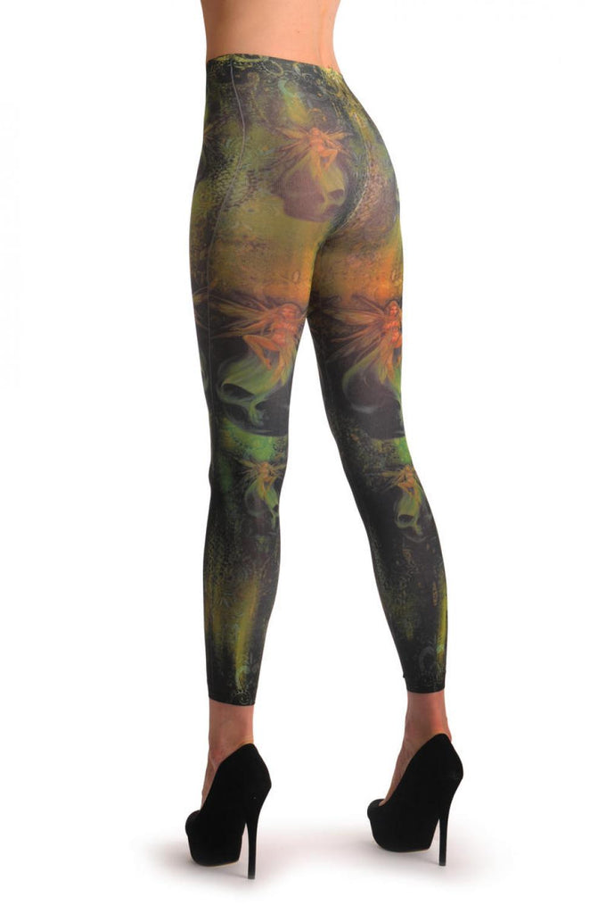 Liss Kiss Gothic Alchemy Fairy & Skull Footless - Tights Footless