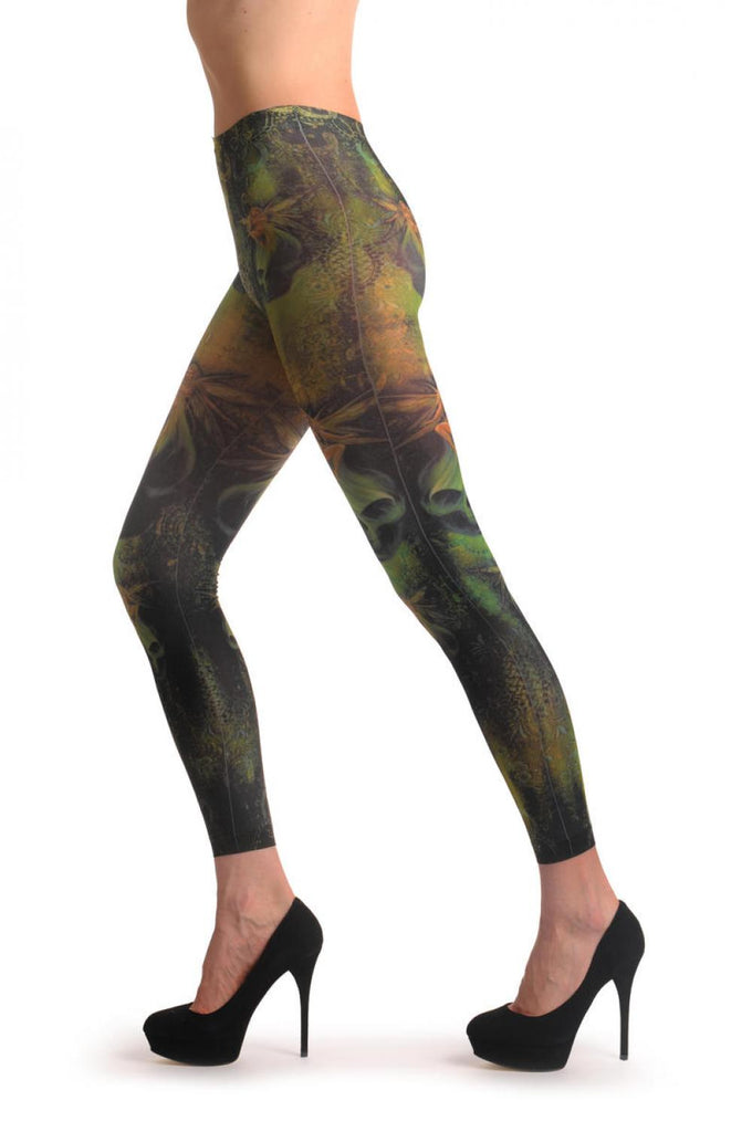 Liss Kiss Gothic Alchemy Fairy & Skull Footless - Tights Footless