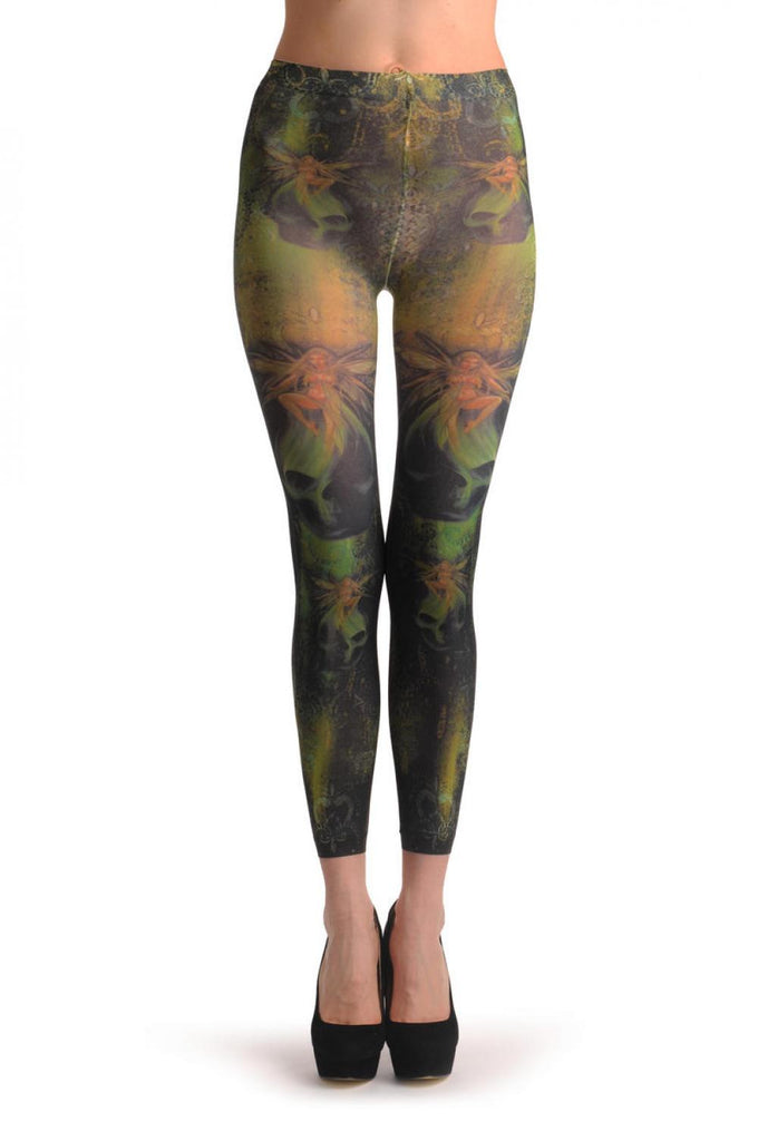 liss kiss Gothic Alchemy Fairy & Skull Footless - Tights Footless