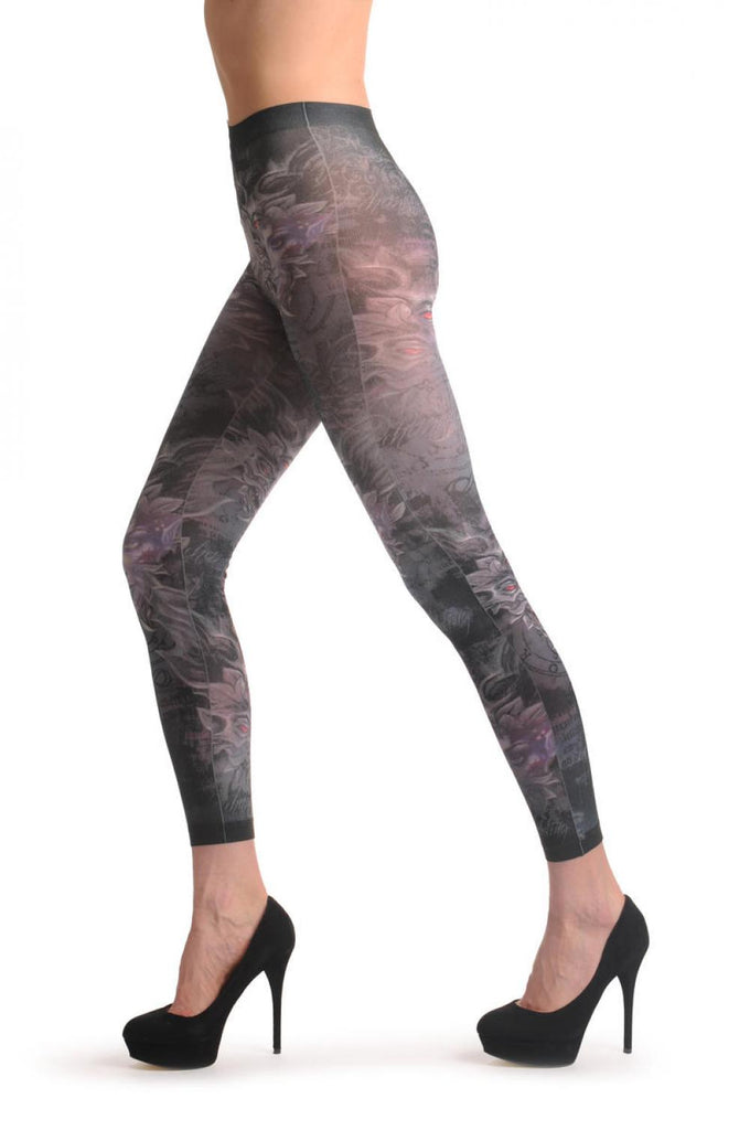 Liss Kiss Gothic Alchemy Infinity Eye Footless - Tights Footless